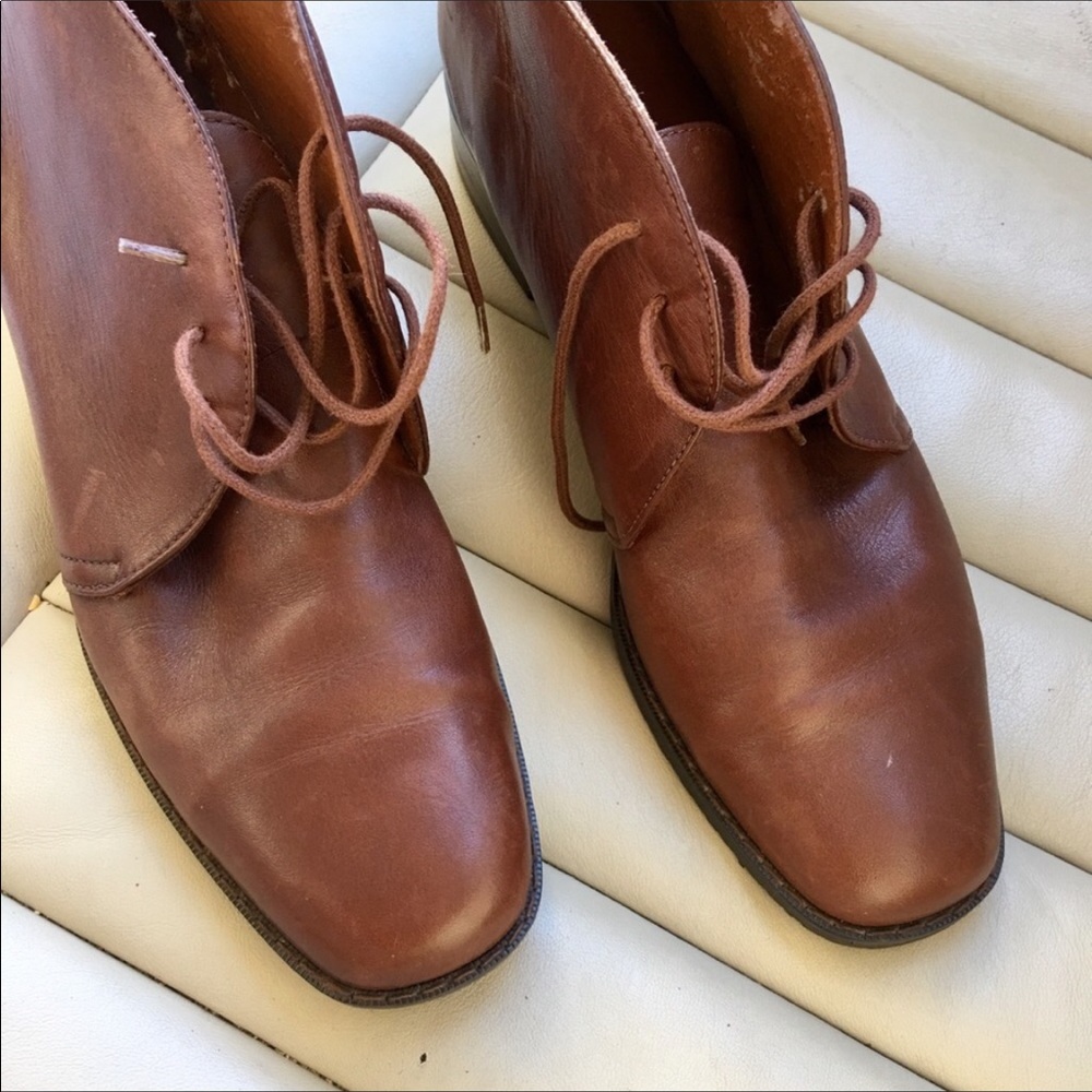 Ankle lace up leather shoes for SHARLENE